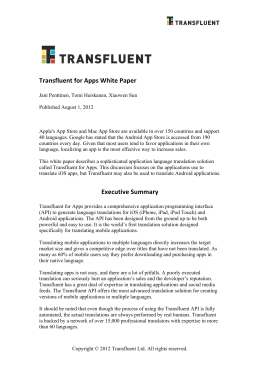 Transfluent for Apps White Paper Executive Summary