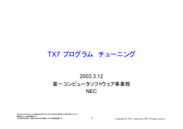 TX-7 プログラムチューニング