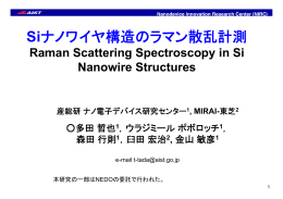 Siナノワイヤ構造のラマン散乱計測