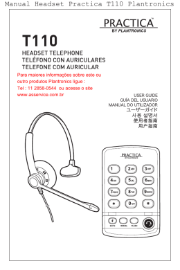 Manual Headset Practica T110 Plantronics