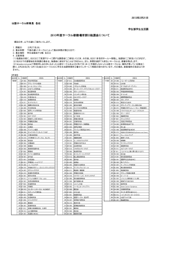 2013年度サークル新歓場所割り抽選会について
