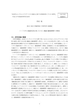 菅原 聡 ハーフメタル強磁性体を用いたスピン機能 MOSFET の開発 &sect;1