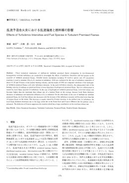 乱流予混合火炎における乱流強度と燃料種の影響