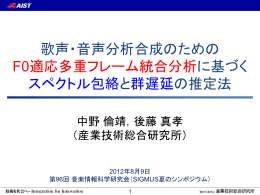 歌声・音声分析合成のためのF0適応多重フレーム統合分析に基づく