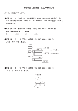 機械製図 ［応用編］ 訂正のお知らせ