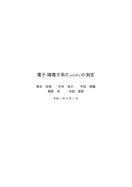 電子-陽電子系のparityの測定