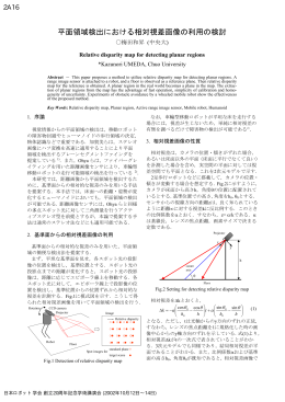 平面領域検出における相対視差画像の利用の検討