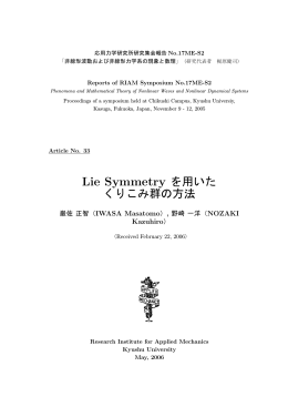 Lie Symmetry を用いたくりこみ群の方法