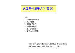 1次元系の量子力学(要点）