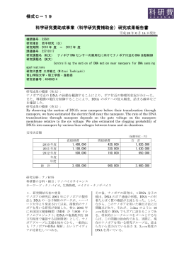 研究成果報告書 - KAKEN - 科学研究費助成事業データベース