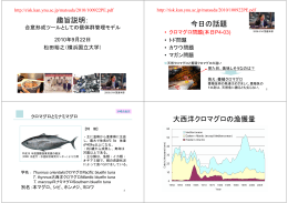 趣旨説明： 今日の話題 大西洋クロマグロの漁獲量