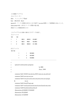 上方接続プログラム 入力パラメーター dint メッシュサイズ(km) feet 測定