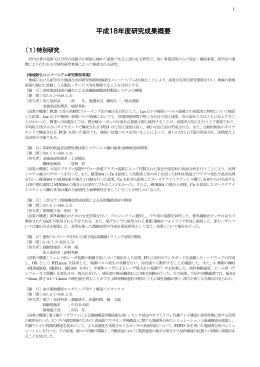 平成18年度研究成果概要 - 地方独立行政法人大阪府立産業技術総合