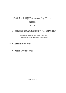 詳細リスク評価テクニカルガイダンス &minus; 詳細版 &minus;