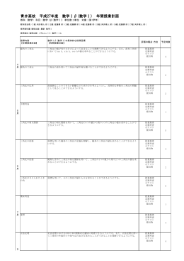 青井高校 平成27年度 数学Ⅰ&beta;(数学Ⅰ) 年間授業計画