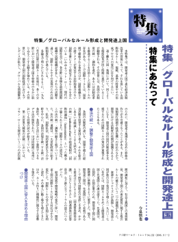 箭内彰子「通商ルール形成における「開発」視点」
