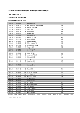 ISU Four Continents Figure Skating Championships TIME SCHEDULE