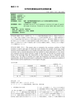 様式 C-19 科学研究費補助金研究成果報告書 - KAKEN