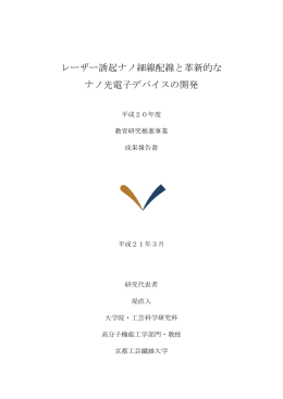 レーザー誘起ナノ細線配線と革新的なナノ光電子デバイスの開発（全文）