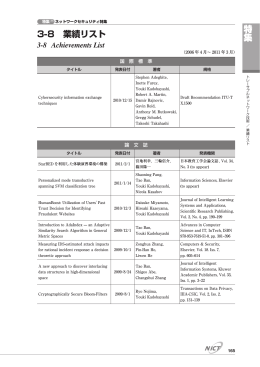 特集 3-8 業績リスト