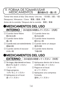 Ⅴ.FORMA DE TOMAR/USAR MEDICAMENTOS MEDICAMENTOS