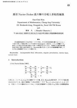 菱形 Navier-Stokes 流の解の分岐と非粘性極限