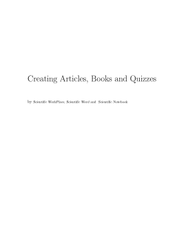 Creating rticles, Books and Quizzes