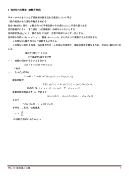 2. 弦を伝わる横波 (波動方程式) ギターやバイオリンなど弦楽器の弦を