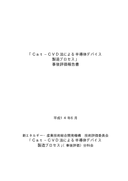 Cat&minus;CVD - 新エネルギー・産業技術総合開発機構