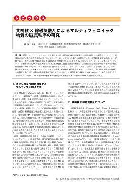 共鳴軟X 線磁気散乱によるマルティフェロイック物質の磁気秩序の研究