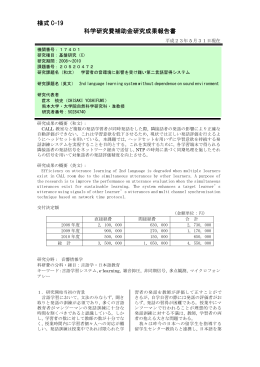 様式 C-19 科学研究費補助金研究成果報告書