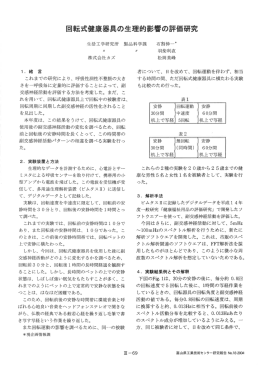 回転式健康器具の生理的影響の評価研究