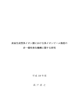 表面生成型負イオン源における負イオンビーム強度の 非一様性発生機構