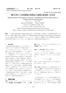 BMD を用いた初等関数の表現法と数値計算回路への応用