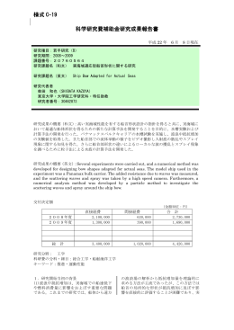 様式 C-19 科学研究費補助金研究成果報告書 - KAKEN