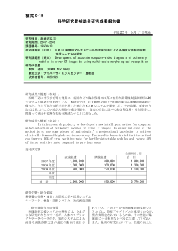 様式 C-19 科学研究費補助金研究成果報告書 - KAKEN