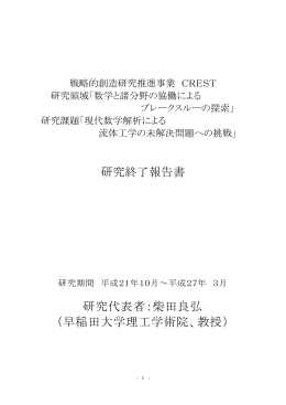 現代数学解析による流体工学の未解決問題への挑戦