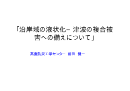 沿岸域の液状化－津波の複合被害への備え