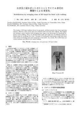 三次元二足ロボットのリミットサイクル歩行の 腕振り