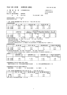 平成13年3月期 決算短信（連結・単体）