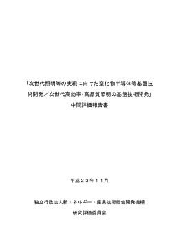 次世代照明等／次世代高効率・高品質照明の基盤技術開発