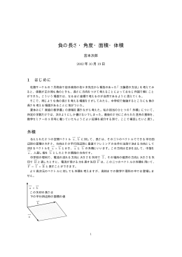 負の長さ・角度・面積・体積