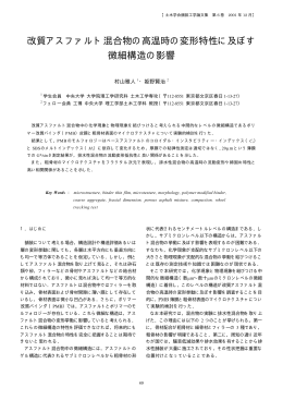 改質アスファルト混合物の高温時の変形特性に及ぼす 微細構造の影響