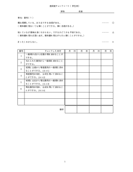 達成度チェックシート（学生用） 学科 名前 単元：数列（1） 概ね理解して