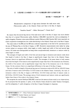 立 大西洋産と日本海産ズワイ ガニの歩脚長節に関する計測的比較