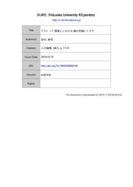 プラトン 『国家』 における魂の把握とイデア