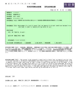 科学研究費助成事業 研究成果報告書