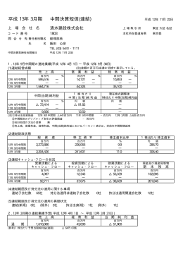 平成 13年 3月期 中間決算短信(連結)