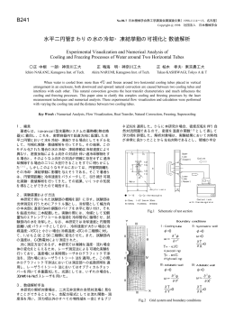 B241 水平二円管まわりの水の冷却・凍結挙動の可視化