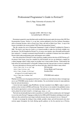 Professional Programmer`s Guide to Fortran77